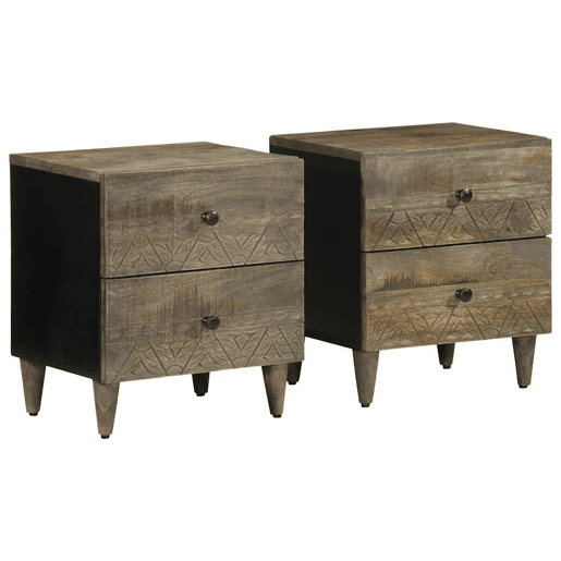 Lote de 2 Mesas De Cabeceira - Mesinhas De Cabeceira cinzento claro 40x33x46 cm
