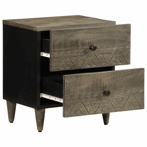 Mesa De Cabeceira - Mesinha De Cabeceira cinzento claro 40x33x46 cm Mesa De Cabeceira - Mesinha De Cabeceira cinzento claro 40x33x46 cm