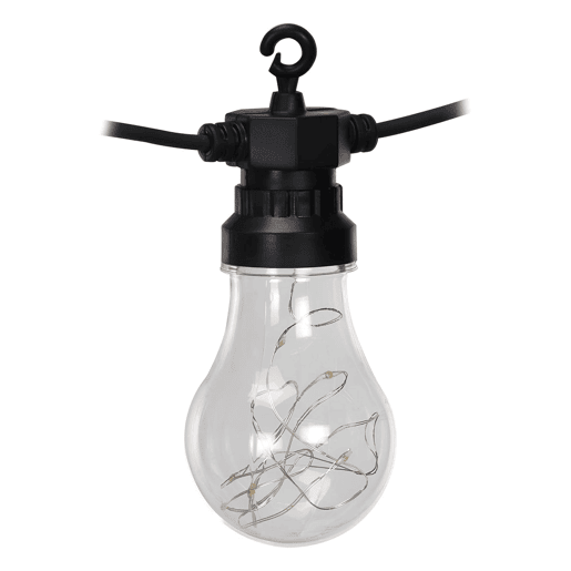 Cordão de 10 luzes LED em branco quente 15x450x6cm