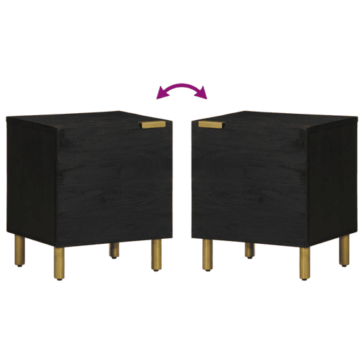 Mesa De Cabeceira - Mesinha De Cabeceira 40x33x46 cm madeira de mangueira maciça preto
