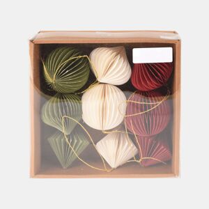 Conjunto de 9 decorações de Natal em formato de favo de mel da Well Home - Diversos formatos e cores