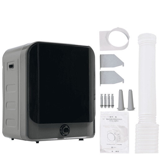 Máquinas de secar roupa mini 4,5 kg evacuação,montagem em parede,energética G,cinza