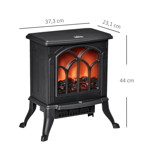 HOMCOM Lareira Elétrica 7501500 W Lareira Decorativa com 2 Níveis de Potência Efeito Chama Proteção contra Sobreaquecimento Área de Cobertura 15-20 m² 37,3x23,1x44 cm Preto HOMCOM Lareira Elétrica 7501500 W Lareira Decorativa com 2 Níveis de Potência Efeito Chama Proteção contra Sobreaquecimento Área de Cobertura 15-20 m² 37,3x23,1x44 cm Preto