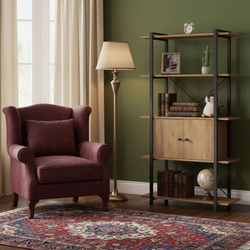 Estante de sala com 4 prateleiras e 2 portas em carvalho cambriano e metal melamina preto 80x150x34 cm
