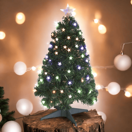 Árvore de Natal com 90 luzes LED brancas e estrela
