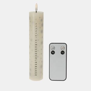 Vela de Advento LED com controle remoto e chama branca quente Ø25x5cm