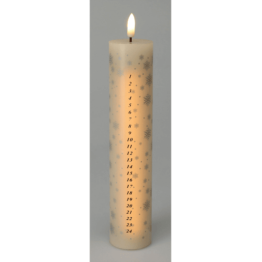 Vela de Advento LED com controle remoto e chama branca quente Ø25x5cm