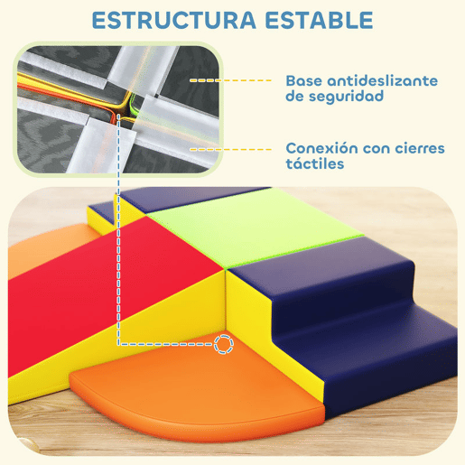 AIYAPLAY Conjunto de 6 Blocos de Espuma para Crianças, Blocos de Psicomotricidade Infantil com Base Antideslizante, para Crianças dos 0,5 aos 6 Anos, Set de Escalada para Interior, para Escalar e Gatilhar, Multicolorido