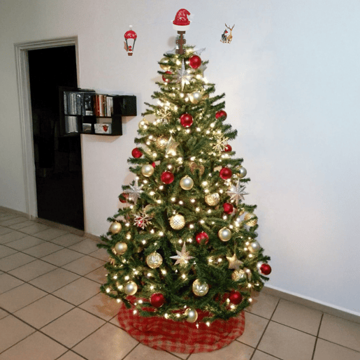 Decoração de Natal Well Home com luzes LED e música para árvore de Natal