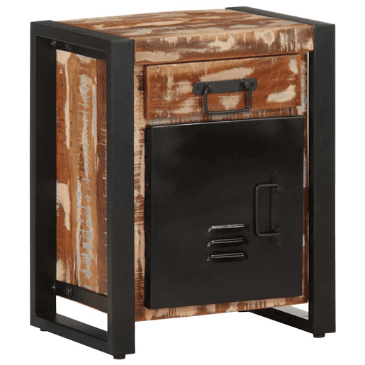 Mesa De Cabeceira - Mesinha De Cabeceira multicor 40x30x50cm madeira maciça recuperada