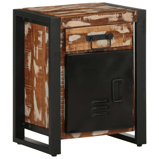 Mesa De Cabeceira - Mesinha De Cabeceira multicor 40x30x50cm madeira maciça recuperada