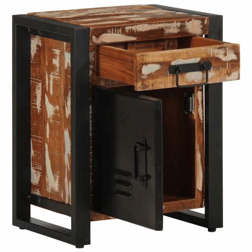 Mesa De Cabeceira - Mesinha De Cabeceira multicor 40x30x50cm madeira maciça recuperada
