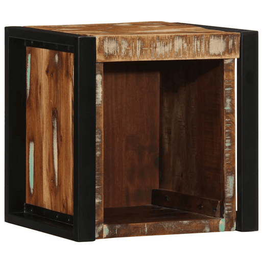 Mesa De Cabeceira - Mesinha De Cabeceira multicor 40x35x40cm madeira maciça recuperada Mesa De Cabeceira - Mesinha De Cabeceira multicor 40x35x40cm madeira maciça recuperada