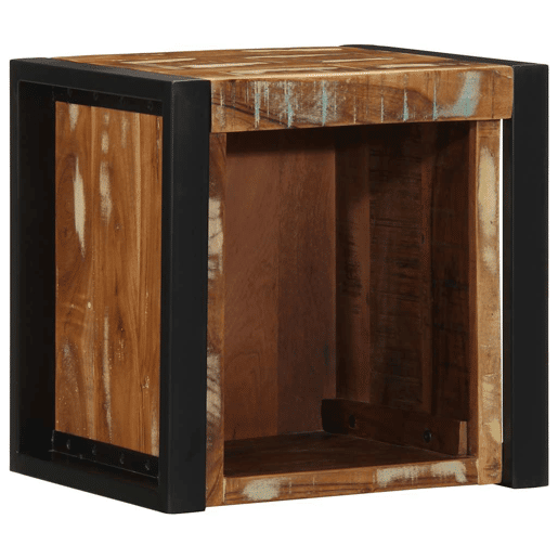 Mesa De Cabeceira - Mesinha De Cabeceira multicor 40x35x40cm madeira maciça recuperada Mesa De Cabeceira - Mesinha De Cabeceira multicor 40x35x40cm madeira maciça recuperada