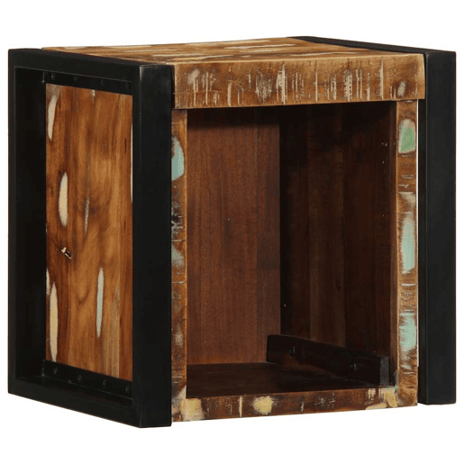 Mesa De Cabeceira - Mesinha De Cabeceira multicor 40x35x40cm madeira maciça recuperada Mesa De Cabeceira - Mesinha De Cabeceira multicor 40x35x40cm madeira maciça recuperada