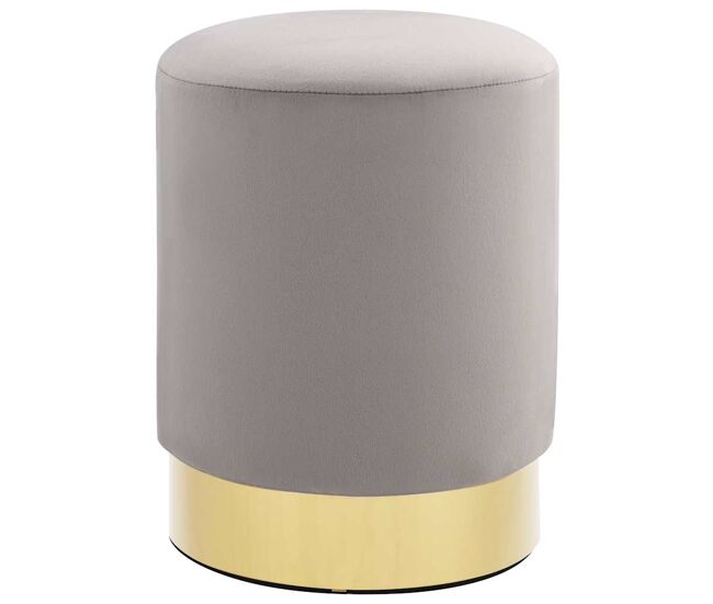 Vidaxl taburete de terciopelo 28 x 36 cm gris claro y dorado