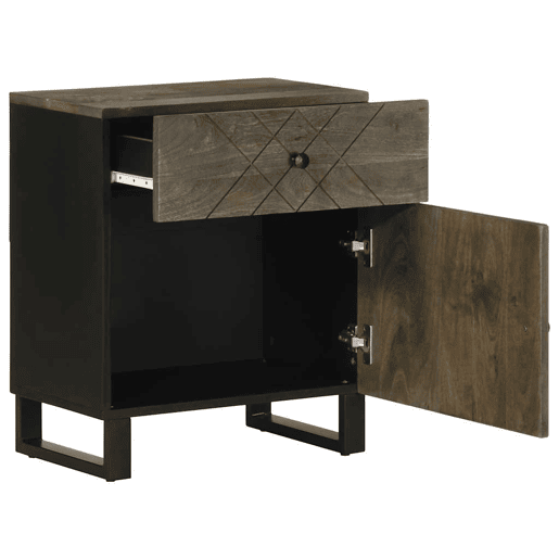 Mesa De Cabeceira - Mesinha De Cabeceira 50x33x60 cm madeira de mangueira maciça preto Mesa De Cabeceira - Mesinha De Cabeceira 50x33x60 cm madeira de mangueira maciça preto