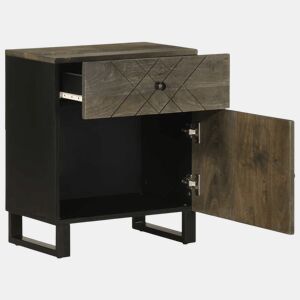 Mesa De Cabeceira - Mesinha De Cabeceira 50x33x60 cm madeira de mangueira maciça preto