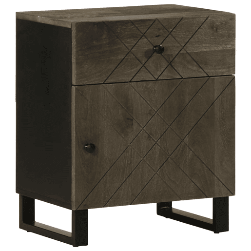 Mesa De Cabeceira - Mesinha De Cabeceira 50x33x60 cm madeira de mangueira maciça preto Mesa De Cabeceira - Mesinha De Cabeceira 50x33x60 cm madeira de mangueira maciça preto