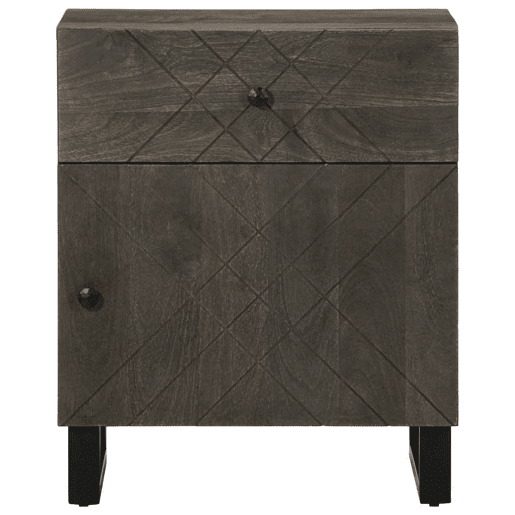Mesa De Cabeceira - Mesinha De Cabeceira 50x33x60 cm madeira de mangueira maciça preto Mesa De Cabeceira - Mesinha De Cabeceira 50x33x60 cm madeira de mangueira maciça preto