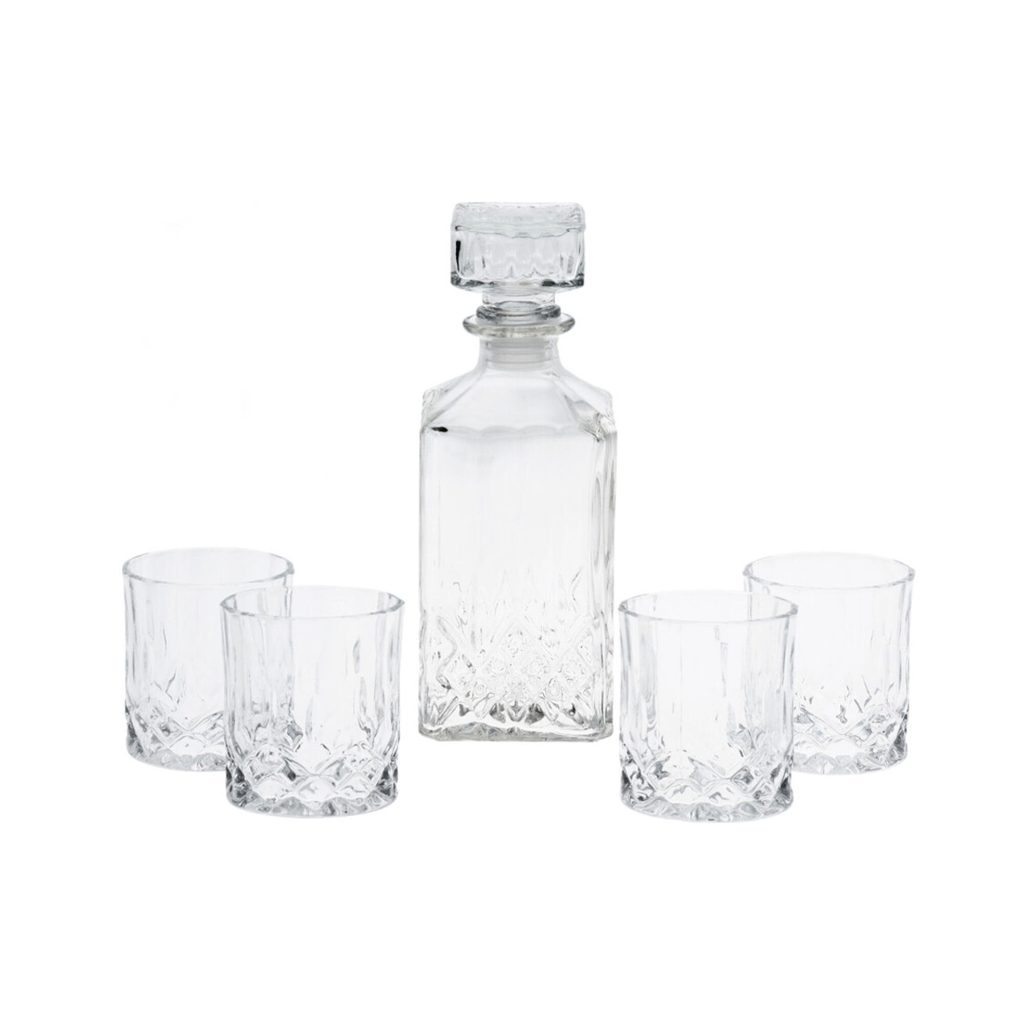 Set de Vaso Decantador Elegante con Tapas de Cristal y Vasos