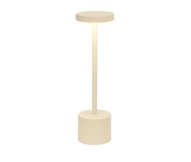 Well home lámpara de mesa color crema con 24 luces led blanco cálido con 3 modos de iluminación ø34,2x8cm