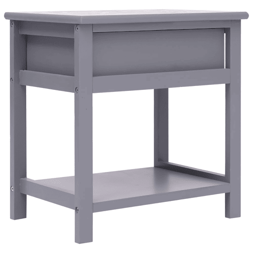 Mesa De Cabeceira - Mesinha De Cabeceira 40x29x42 cm madeira paulownia cinzento