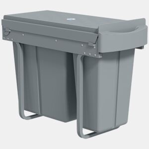 HOMCOM Balde do Lixo Sob Lavatório Balde do Lixo de Cozinha com 2 Contentores de Reciclagem Extraíveis 20L+10L Deslizamento Suave Asa Tampa com Padrão de Diamante Cinzento