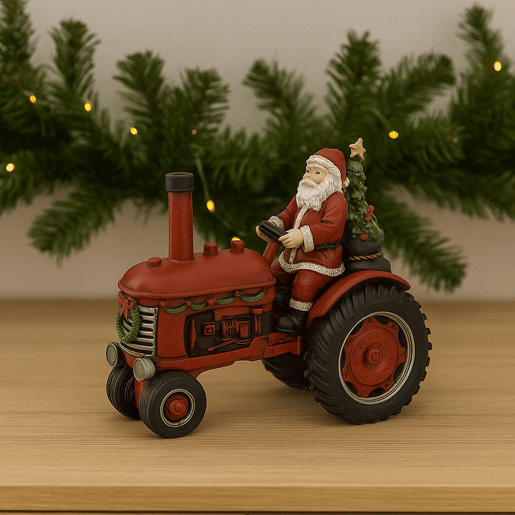 Trator Well Home Santa com pulverizador de névoa, som e luzes LED multicoloridas