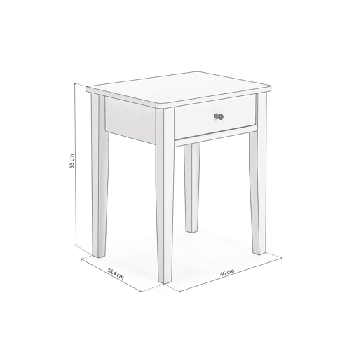Mesa de cabeceira Vika Branco 46 x 55 x 36,4 cm