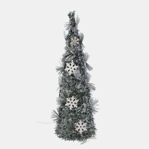 Cone de Natal Well Home com 20 Micro Luzes LED e Flocos de Neve 40cm