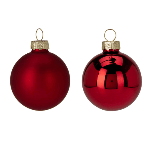 Well Home Conjunto de 16 Bolas de Natal Vermelhas Ø5cm - Brilhante e Fosco