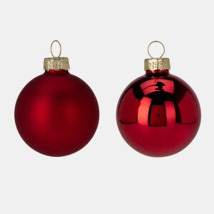 Well Home Conjunto de 16 Bolas de Natal Vermelhas Ø5cm - Brilhante e Fosco