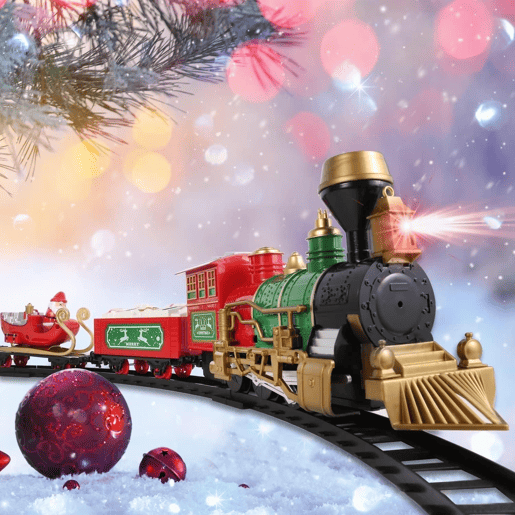 Well Home Conjunto de trem de Natal com 22 peças, som e luz, trilho de 523 cm