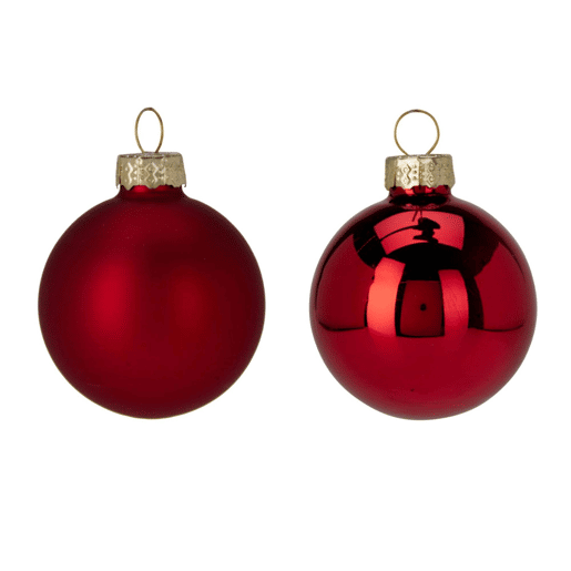 Well Home Conjunto de 16 Bolas de Natal Vermelhas Ø6cm - Brilhante e Fosco