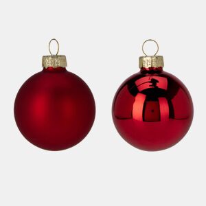 Well Home Conjunto de 16 Bolas de Natal Vermelhas Ø6cm - Brilhante e Fosco