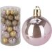 Conjunto de 60 Bolas de navidad, varias dimensiones y acabados Conjunto de 60 Bolas de navidad, varias dimensiones y acabados Rosa