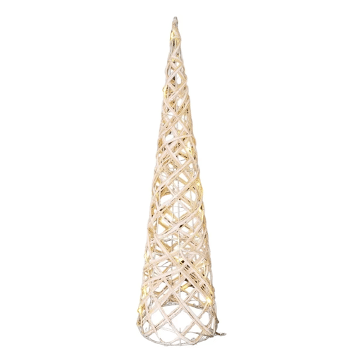 Cone de Natal Well Home com 15 Luzes LED 60x16x16cm Cinza