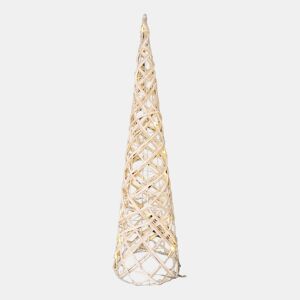 Cone de Natal Well Home com 15 Luzes LED 60x16x16cm Cinza