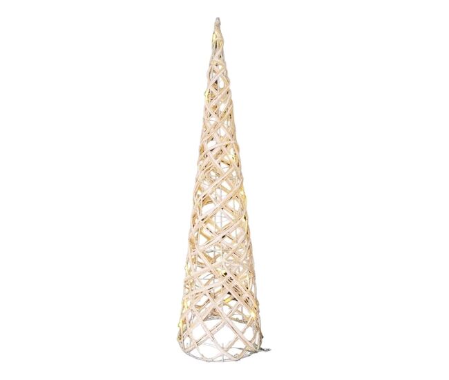 Well home cono navideño con 15 luces led 60x16x16cm gris