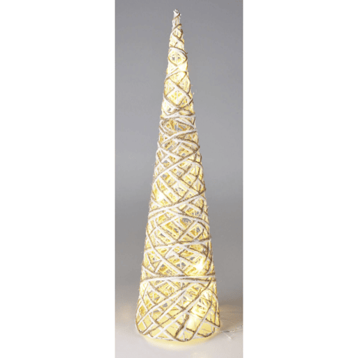 Cone de Natal Well Home com 15 Luzes LED 60x16x16cm Cinza