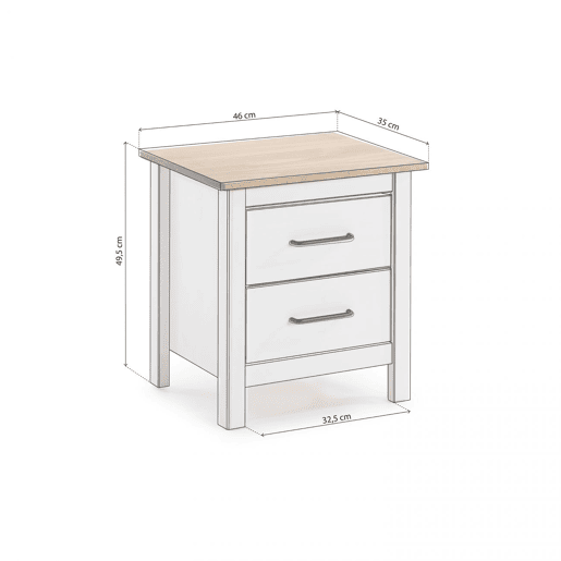 Mesa de cabeceira Eira Blanco - Oak 46 x 49,5 x 35 cm