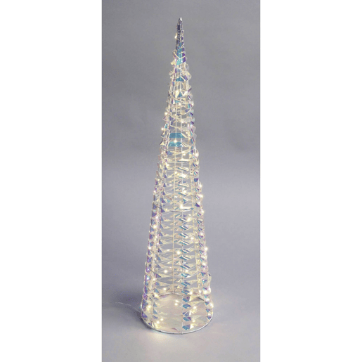 Cone decorativo de Natal Well Home com 80 micro LEDs em um design brilhante de arco-íris torcido, 80 cm
