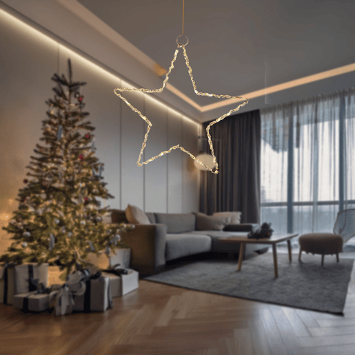Well Home Star Light com 120 luzes LED brancas quentes 30x30x0,5 cm