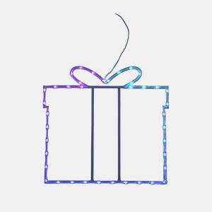 Caixa de presente de iluminação de Natal Well Home com 40 luzes LED RGB e controlador 45x42x0,6 cm