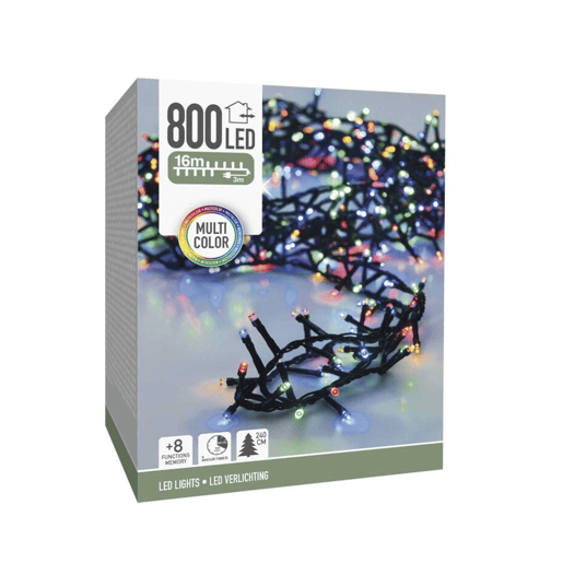 Guirlanda de Natal Well Home com 800 LEDs multicoloridos - 16 metros