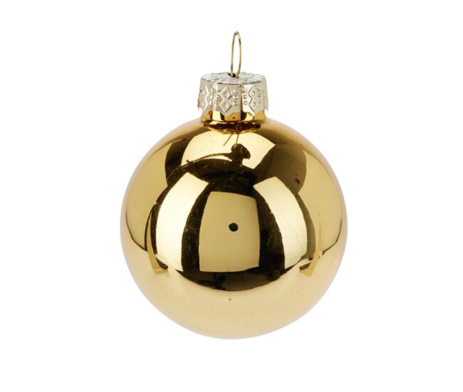 Well home juego de 12 bolas de navidad color dorado ø5cm - brillantes y mate
