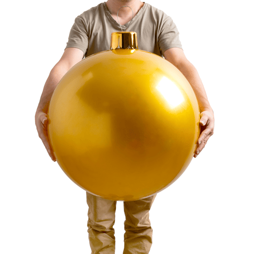 Bola de Natal inflável dourada Well Home 4,5 cm