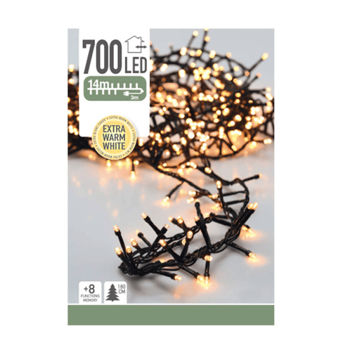 Luzes de guirlanda de Natal Well Home com 700 LEDs brancos extra quentes - 14 metros
