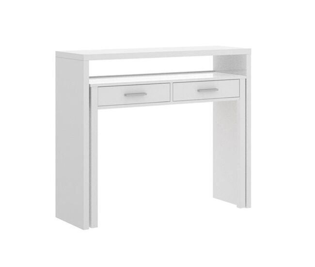 Consola seven diseño extensible blanco brillo 99x88x36 cm